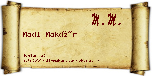 Madl Makár névjegykártya